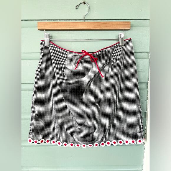 Vintage y2k gingham mini skirt dairy chain hem preppy girly soft girl summer 6 - Picture 1 of 7